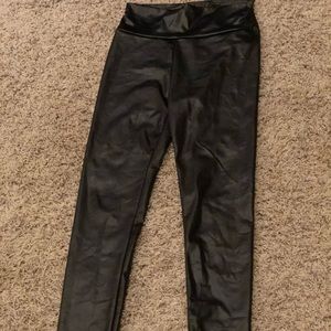 Black pleather leggings